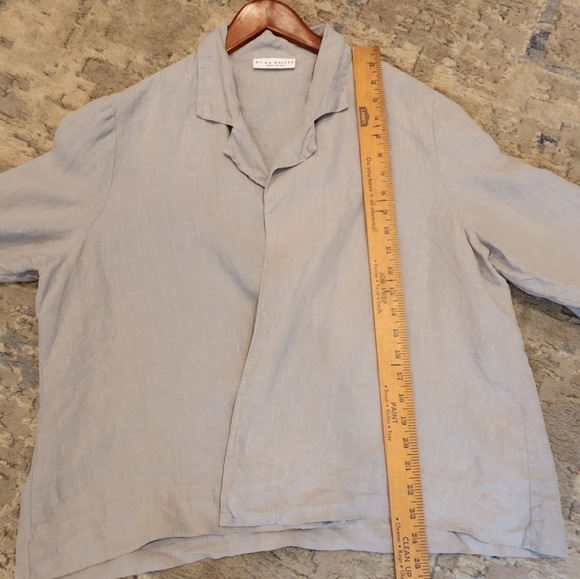 Bryn Walker linen open front grey cardigan - Picture 9 of 17